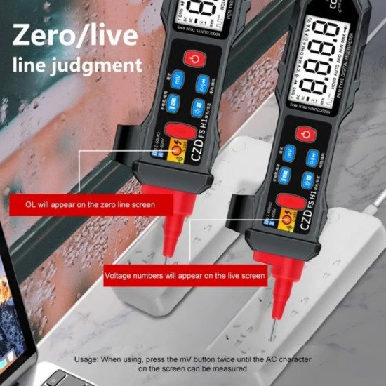 Мултицет писалка 600V с автоматична настройка за AC DC напрежение съпротивление капацитет диод NCV Hz