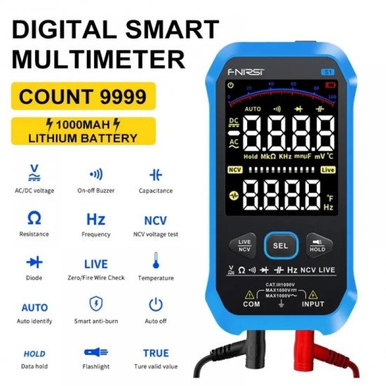 Мултицет с автоматична настройка за AC DC напрежение съпротивление капацитет диод NCV Hz
