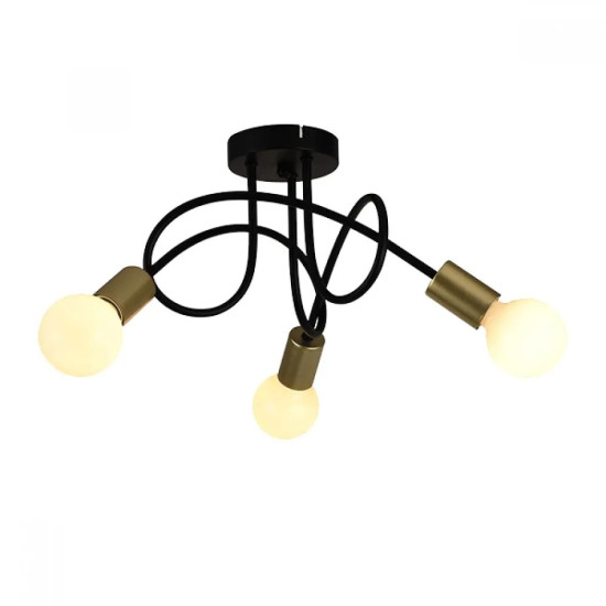 MYA ТЯЛО ЗА ТАВАН 3ХЕ27 ЧЕРНО И ЗЛАТНО