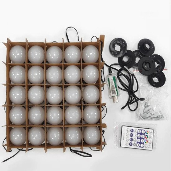 ПАРТИ ЛАМПИ LED 7.5m,144W,ЦВЕТНИ G45,USB 5V RGB