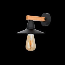 PHIL АПЛИК 1xE27 ЧЕРНО И ДЪРВО