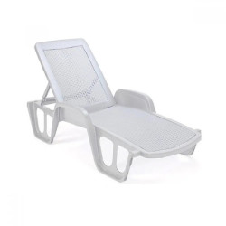 PVC шезлонг Ipae-progarden бял POL027BI, 71 x 192 x 100 см