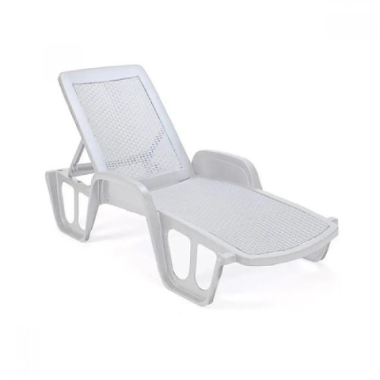 PVC шезлонг Ipae-progarden бял POL027BI, 71 x 192 x 100 см