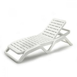 ПВЦ шезлонг Scirocco Bianco, бял, 4-позиционен,размер 71.4x187x88, SCR023BI