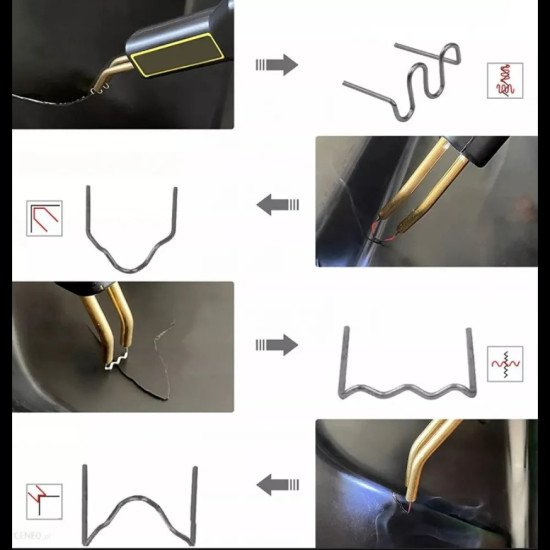 Пистолет със скоби за лепене на пластмаса с подарък клещи и макетен нож