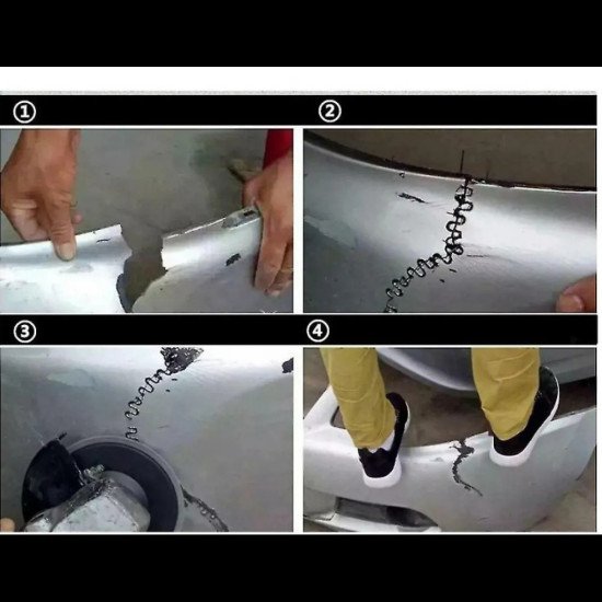 Пистолет със скоби за лепене на пластмаса с подарък клещи и макетен нож