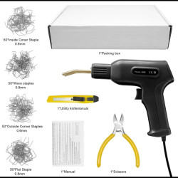 Пистолет със скоби за лепене на пластмаса с подарък клещи и макетен нож