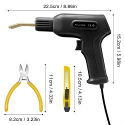 Пистолет със скоби за лепене на пластмаса с подарък клещи и макетен нож