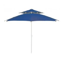 Премиум градински чадър с анти-вятър система, син, Ø220 см