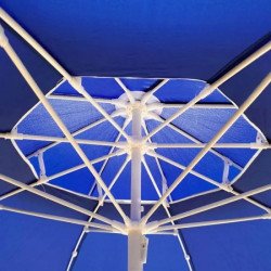 Премиум градински чадър с анти-вятър система, син, Ø220 см