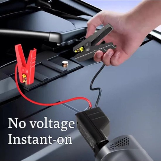 Преносим въздушен компресор със стартерно устройство 8000mAh, 4 дюзи