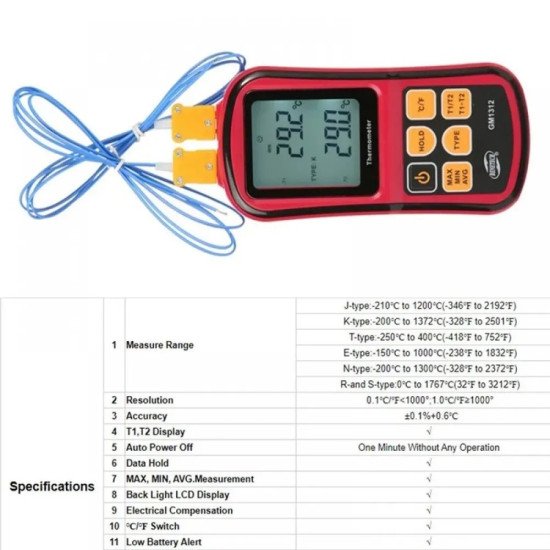 Професионален термометър с цифрова термодвойка