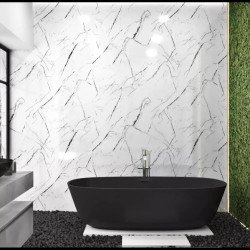 Самозалепващо фолио-бял мрамор с черни линии