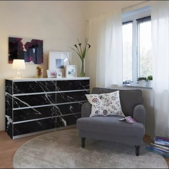 Самозалепващо фолио-черен мрамор