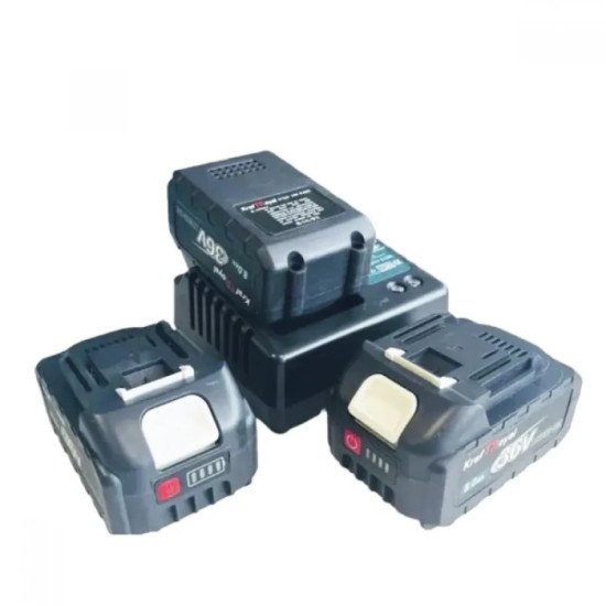 Сет 4в1 Акумулаторен трион 16 см шина, ъглошлайф 125ММ, гайковерт и винтоверт 36V с 3 бр. батерии 8AH в куфар и зарядно