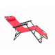 Сгъваем къмпинг T4001 3-позиционен стол с възглавница, 153х60х80см червен