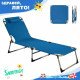 Сгъваем шезлонг с възглавница, син