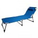 Сгъваем шезлонг с възглавница, син