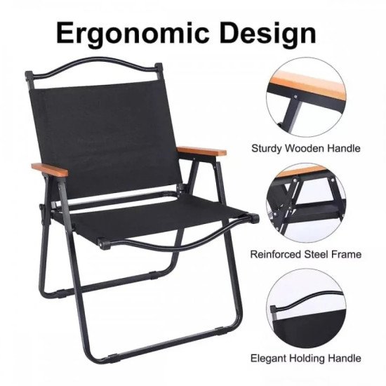 Сгъваем стол за къмпинг, черен