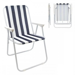 Сгъваем стол за къмпинг на райета - в синьо или зелено