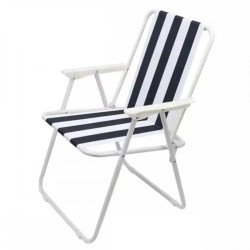 Сгъваем стол за къмпинг на райета - в синьо или зелено