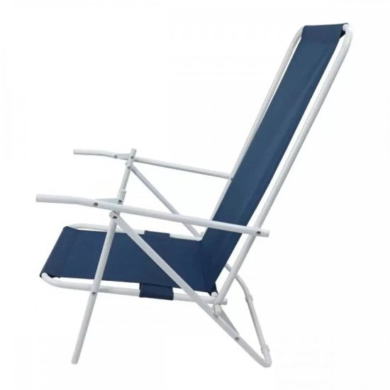 Сгъваем стол за къмпинг с висока облегалка, син