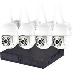 СИСТЕМА ЗА ВЪНШЕН МОНТАЖ С 4 БРОЯ 5MPX WIFI УПРАВЛЯЕМИ КАМЕРИ И 8 КАНАЛЕН DVR