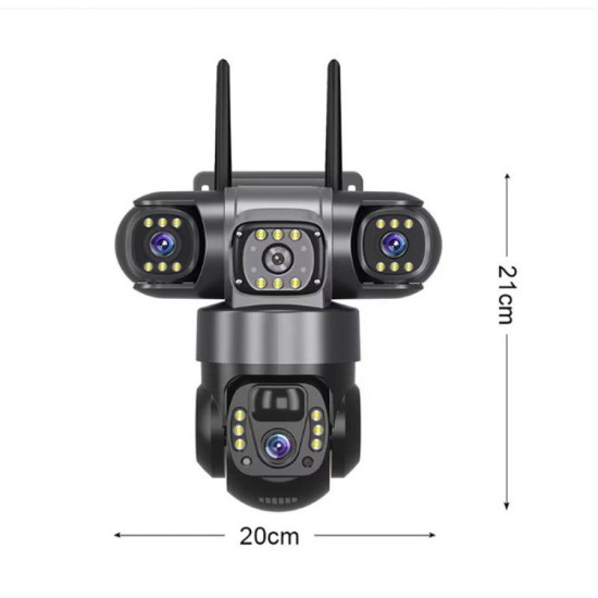 Соларна камера – 6MP Full HD, троен обектив, движение, нощно виждане, двупосочна комуникация, IP66