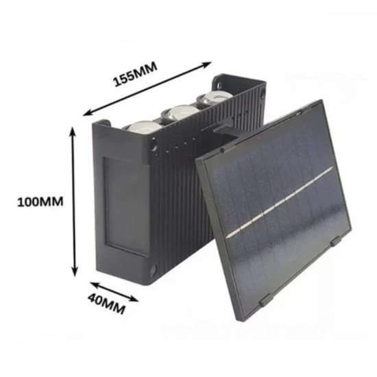 Соларна стенна лампа с 6 LED панела отгоре