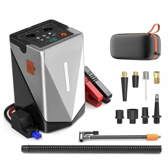 Стартиращо устройство за автомобил Jump Starter, Компресор, Батерия, 12000mAh
