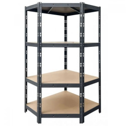 Стелаж метален ъглов Profi Black 1800/900/900/450 4 рафта x400 кг