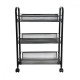Стелаж на колела Ziel с 3 нива,Черен, 27 x 48 x 63 cм