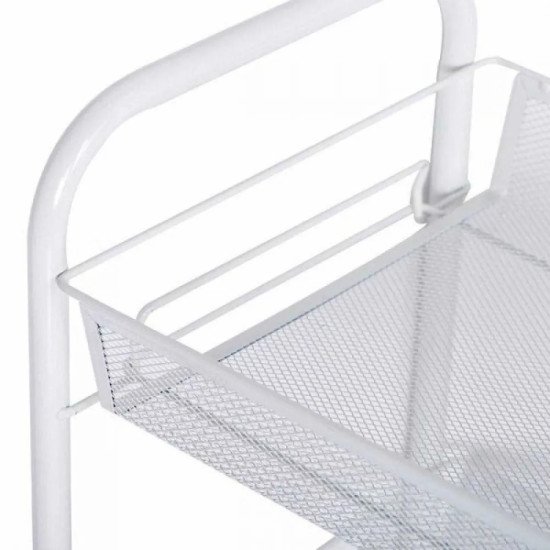 Стелаж на колела Ziel с 4 нива,бял 27x48x84cм