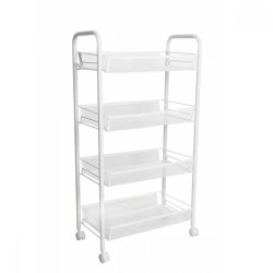 Стелаж на колела Ziel с 4 нива,бял 27x48x84cм