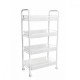 Стелаж на колела Ziel с 4 нива,бял 27x48x84cм