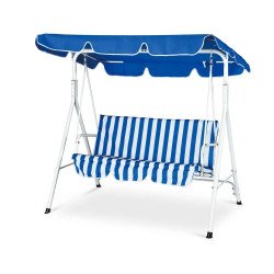 Триместна градинска Люлка - 170х110х153cm SW-007 в синьо-бяло