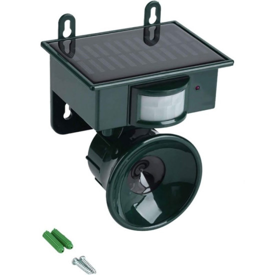 Ултразвуков соларен уред за прогонване на птици и животни с PIR сензор – обхват до 465 м²