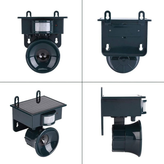 Ултразвуков соларен уред за прогонване на птици и животни с PIR сензор – обхват до 465 м²