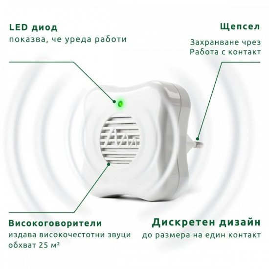 2 Броя ултразвуков уред против мишки и плъхове без отрова, пестициди и химикали, Gardigo 66986