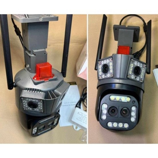 Външна WiFi Камера с три обектива и аларма 12MP LYLU