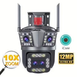 Външна WiFi Камера с три обектива и аларма 12MP LYLU