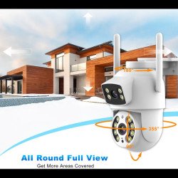 Въртяща Wi-Fi камера за наблюдение с два обектива Jortan