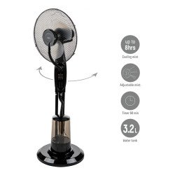Вентилатор с водна мъгла 16'' Muhler MF-1609RC, 75W, LED, дистанционно
