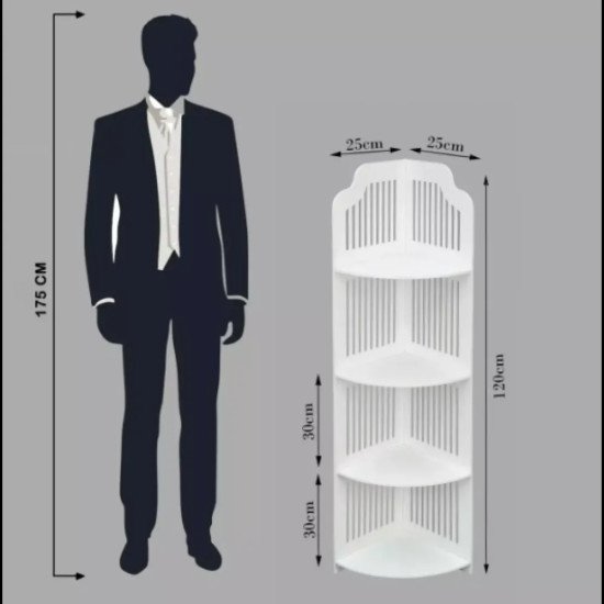 Водоустойчив ъглов шкаф за баня, кухня или хол