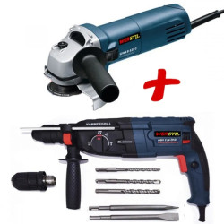 WERSTIL КОМПЛЕКТ ЪГЛОШЛАЙФ И ПРОБИВНА БОРМАШИНА