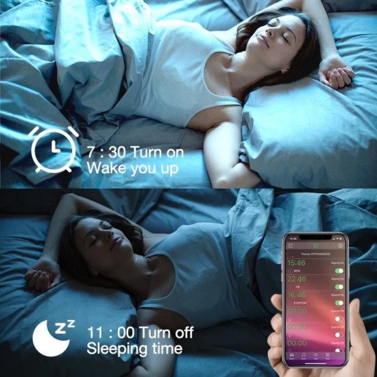 Wi Fi интелигентна крушка 9W - E27 RGBCW, LED Димируема крушка