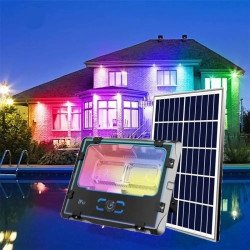 Многоцветен соларен прожектор с отделен панел 400W