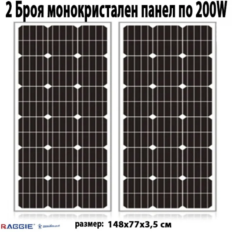 2 Броя монокристален слънчев панел RAGGIE 200W – Соларни панели | TopZone.bg
