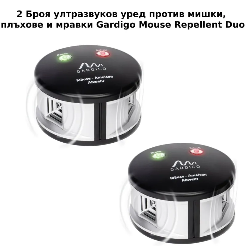 2 Броя ултразвуков уред против мишки, плъхове и мравки Gardigo Mouse Repellent Duo – Борба с вредители | TopZone.bg