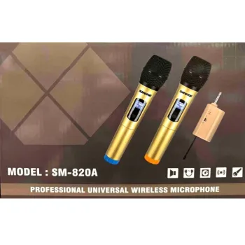 2 Броя универсални безжични микрофони с предавател SM-820A